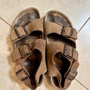 Birkenstock Brown Milano Double Buckle Sandals Sz 37